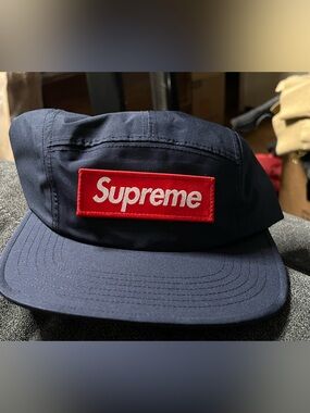 GORE-TEX Navy Hat with Red Box Logo Patch
